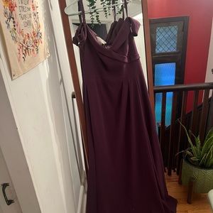 David’s bridal size 12 Plum Off the Shoulder dress